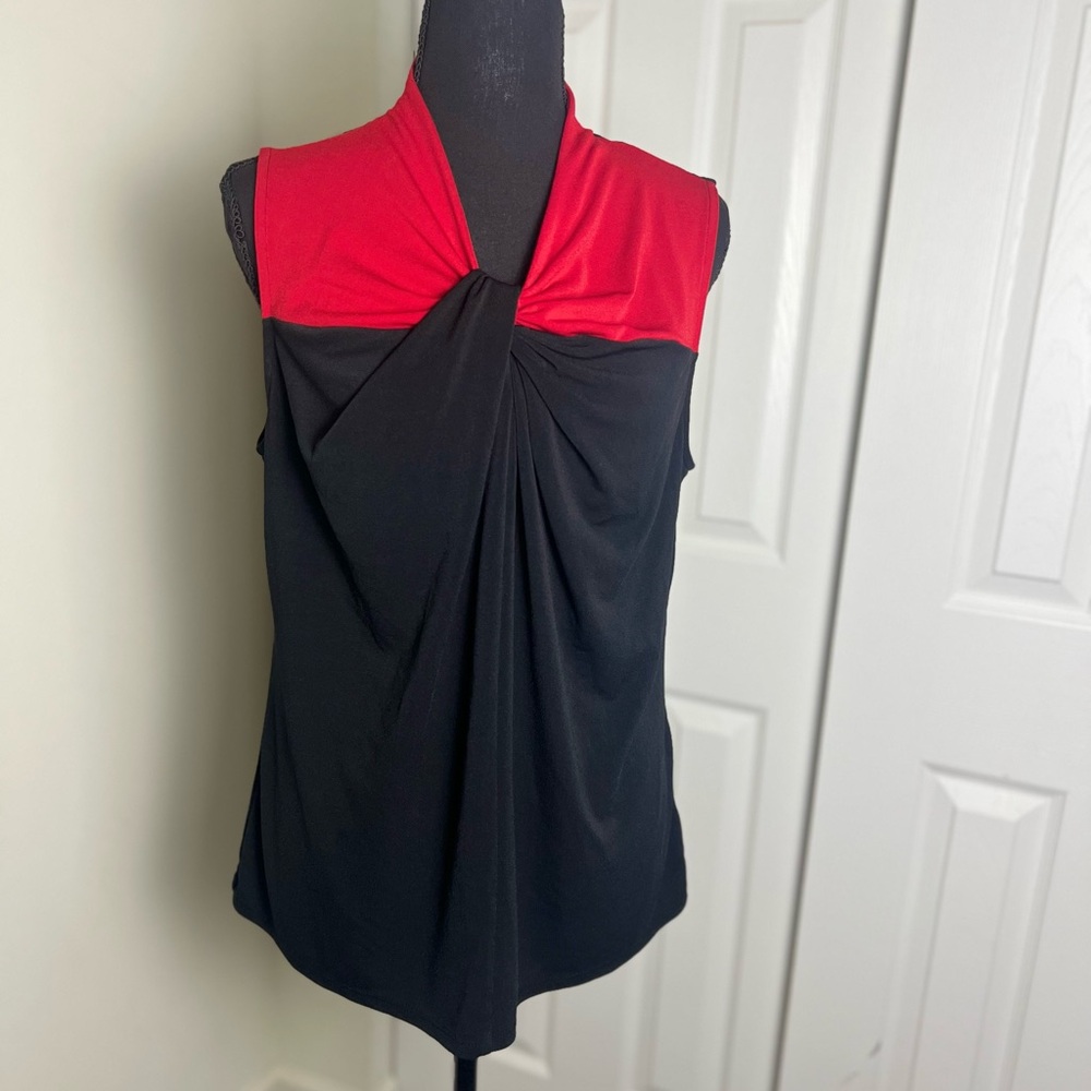 Liz Claiborne Black and Red sleeveless blouse